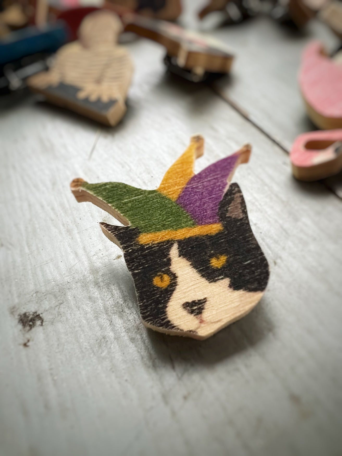 Fun Handmade Wooden Lapel Pins