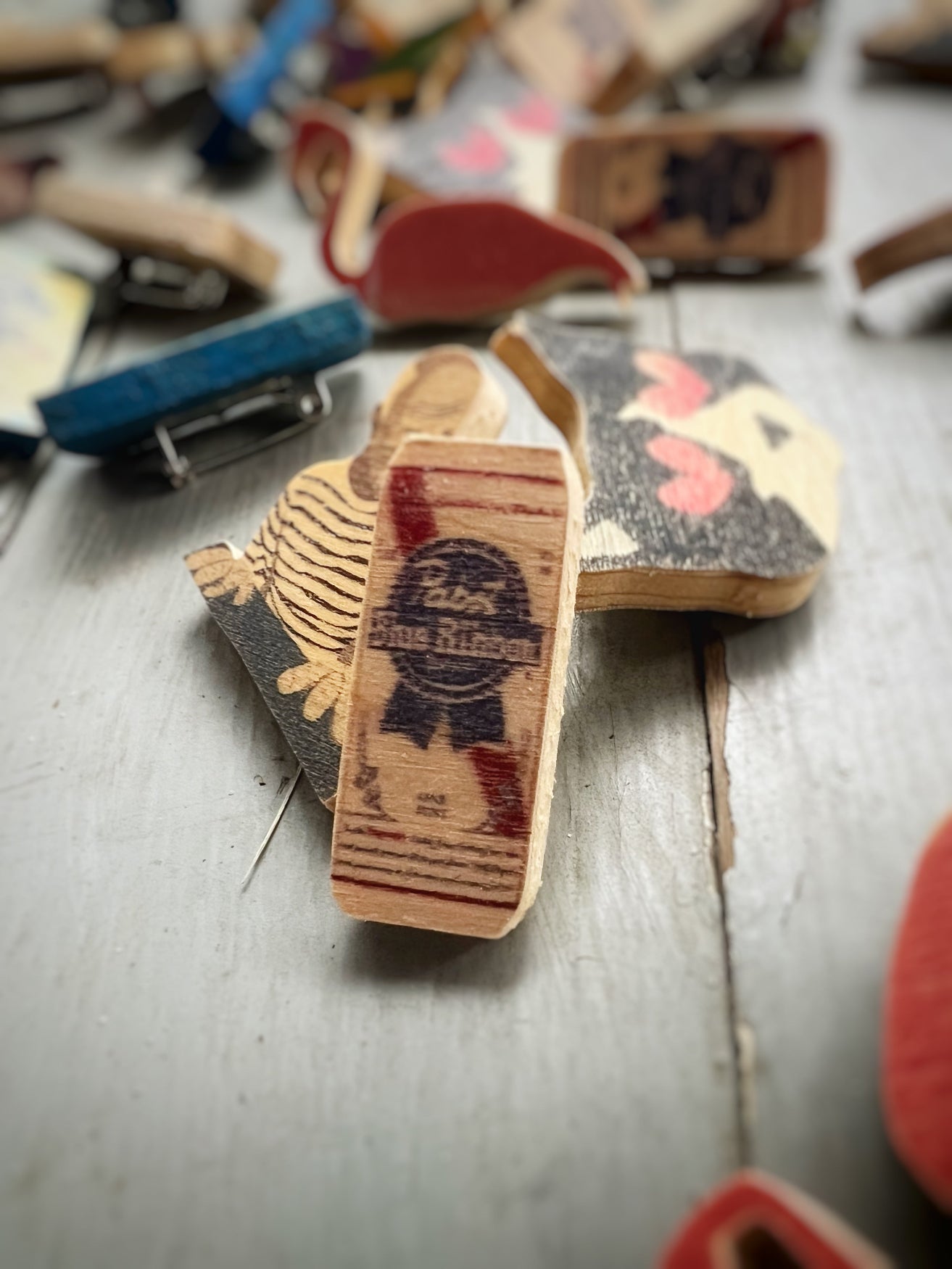 Fun Handmade Wooden Lapel Pins